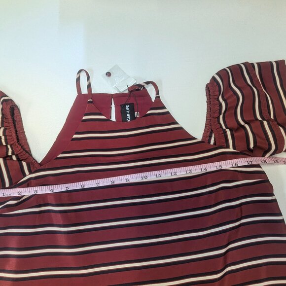 NWT Sugar Lips Cold-Shoulder Dress Size XS Striped - Picture 13 of 15
